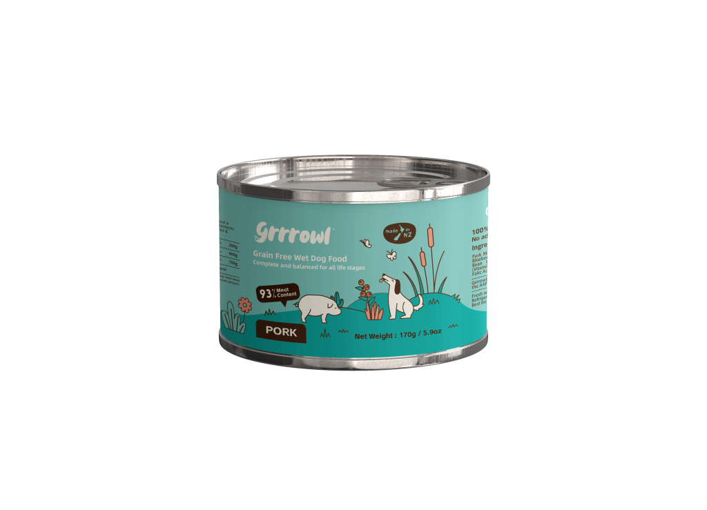 Grrrowl Grain Free Wet Food for Dogs 170g – Pork